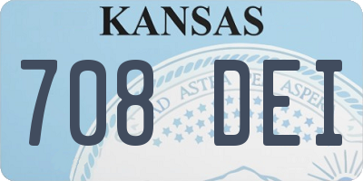 KS license plate 708DEI