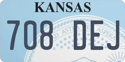 KS license plate 708DEJ