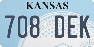 KS license plate 708DEK