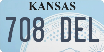 KS license plate 708DEL