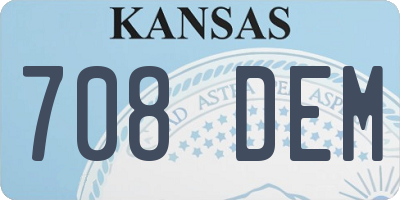 KS license plate 708DEM