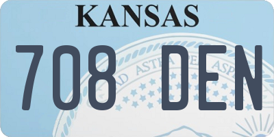 KS license plate 708DEN