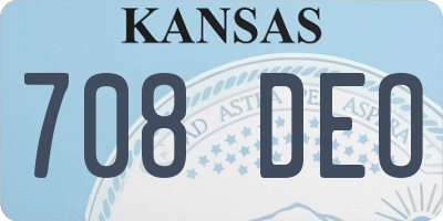 KS license plate 708DEO