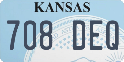 KS license plate 708DEQ