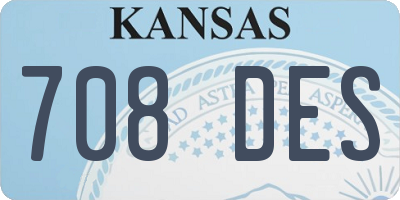 KS license plate 708DES