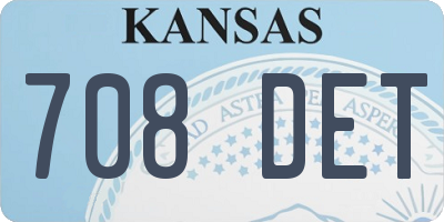 KS license plate 708DET