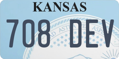 KS license plate 708DEV