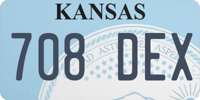 KS license plate 708DEX
