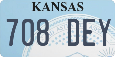 KS license plate 708DEY