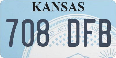 KS license plate 708DFB