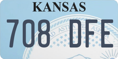 KS license plate 708DFE