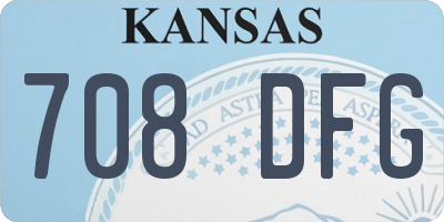 KS license plate 708DFG
