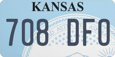 KS license plate 708DFO