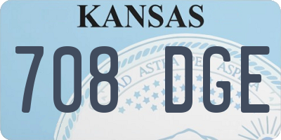 KS license plate 708DGE