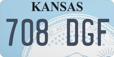 KS license plate 708DGF