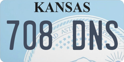 KS license plate 708DNS