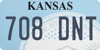 KS license plate 708DNT