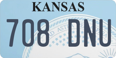 KS license plate 708DNU
