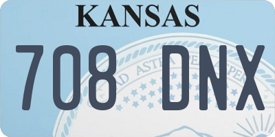 KS license plate 708DNX