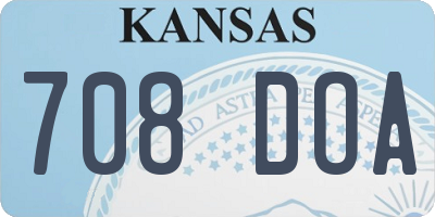 KS license plate 708DOA