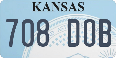 KS license plate 708DOB