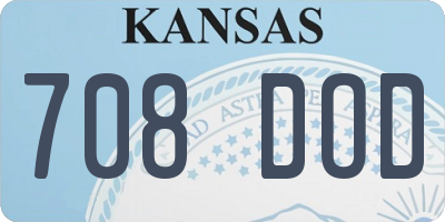 KS license plate 708DOD