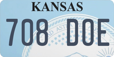 KS license plate 708DOE