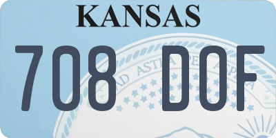 KS license plate 708DOF