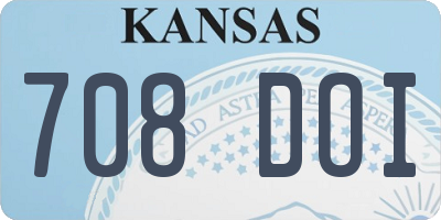 KS license plate 708DOI