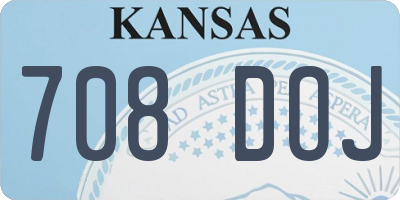 KS license plate 708DOJ