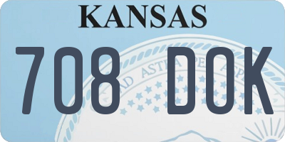 KS license plate 708DOK