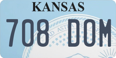 KS license plate 708DOM