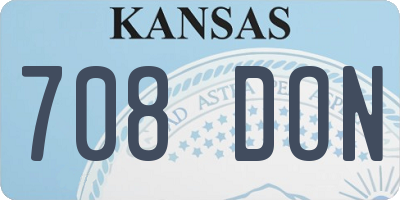 KS license plate 708DON