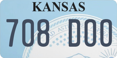 KS license plate 708DOO