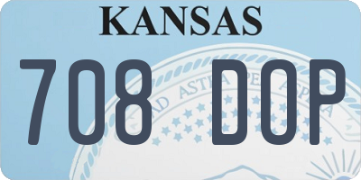KS license plate 708DOP