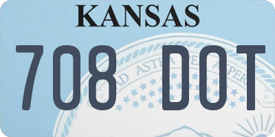 KS license plate 708DOT