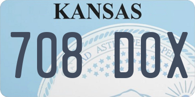 KS license plate 708DOX
