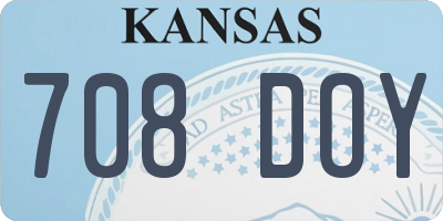 KS license plate 708DOY