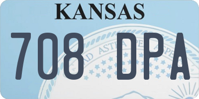 KS license plate 708DPA