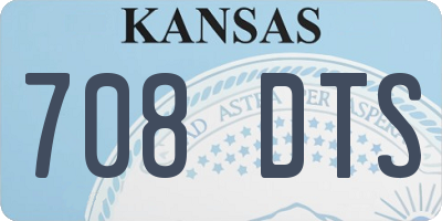 KS license plate 708DTS