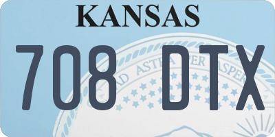 KS license plate 708DTX