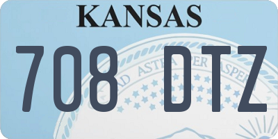 KS license plate 708DTZ