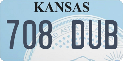 KS license plate 708DUB