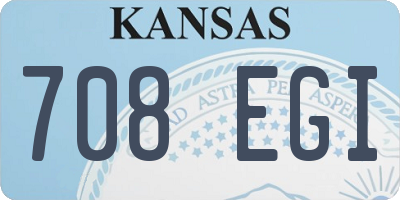 KS license plate 708EGI
