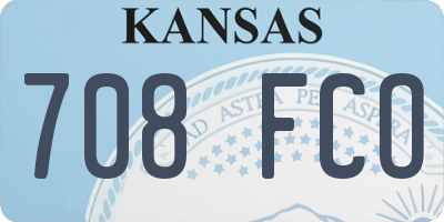KS license plate 708FCO