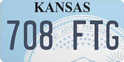 KS license plate 708FTG