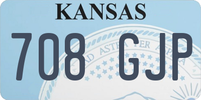 KS license plate 708GJP