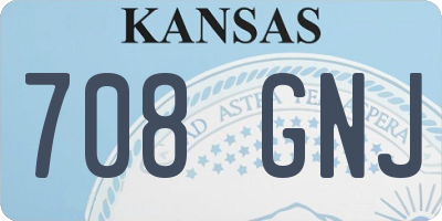 KS license plate 708GNJ