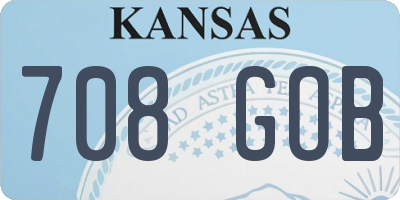 KS license plate 708GOB
