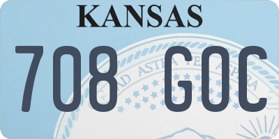 KS license plate 708GOC